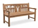 Garden Pleasure Gartenbank Teak 3-Sitzer mit Armlehne Hirsch-Motiv Bild 2