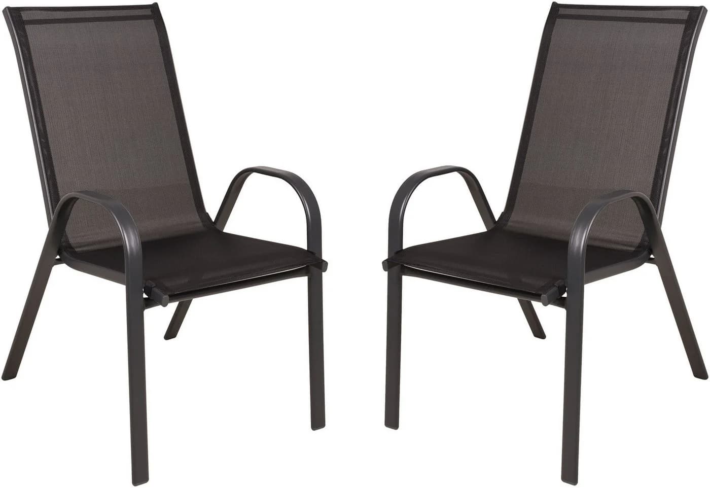 Garden Pleasure Stapelstuhl RIONA 2er-Set Anthrazit/Schwarz - Bild 2