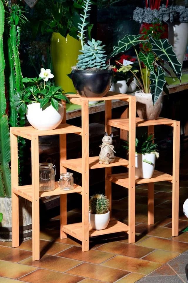 Dobar Blumenständer Blumentreppe Braun Holzwerkstoff 7-flächig - Bild 4