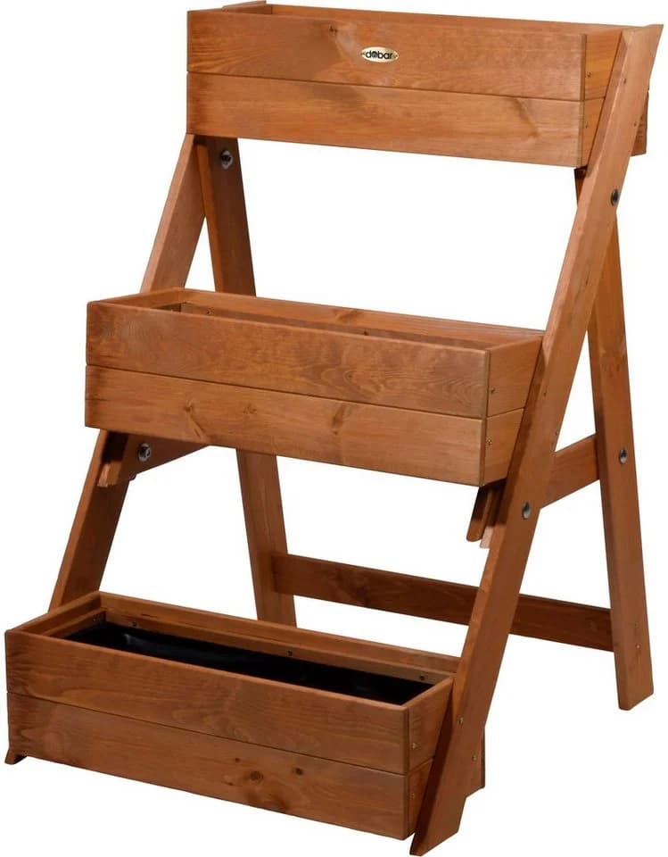 Dobar Dreistufige Pflanztreppe aus Holz Braun - Bild 2