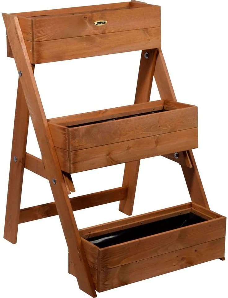 Dobar Dreistufige Pflanztreppe aus Holz Braun - Bild 4