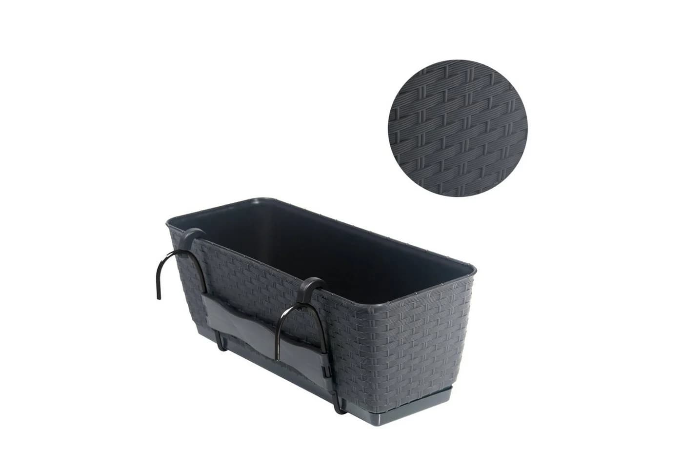 BigDean Blumenkasten mit Bewässerungssystem Polyrattan Optik - Bild 3