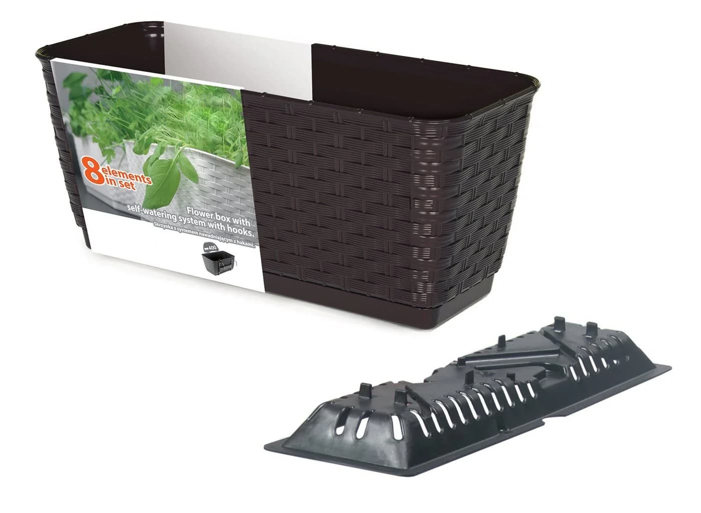 BigDean Blumenkasten mit Bewässerungssystem Polyrattan Optik - Bild 5