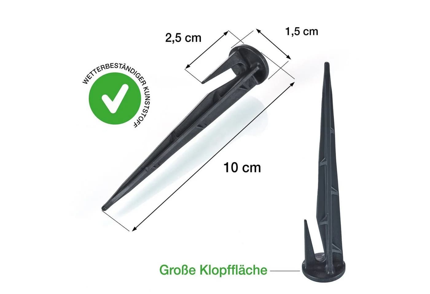 BigDean Erdnagel Set 200x Schwarz Kunststoff für Mähroboter - Bild 4