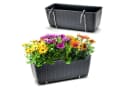 BigDean Blumenkasten 2er Set mit Bewässerungssystem Rattan-Optik Anthrazit Bild 2