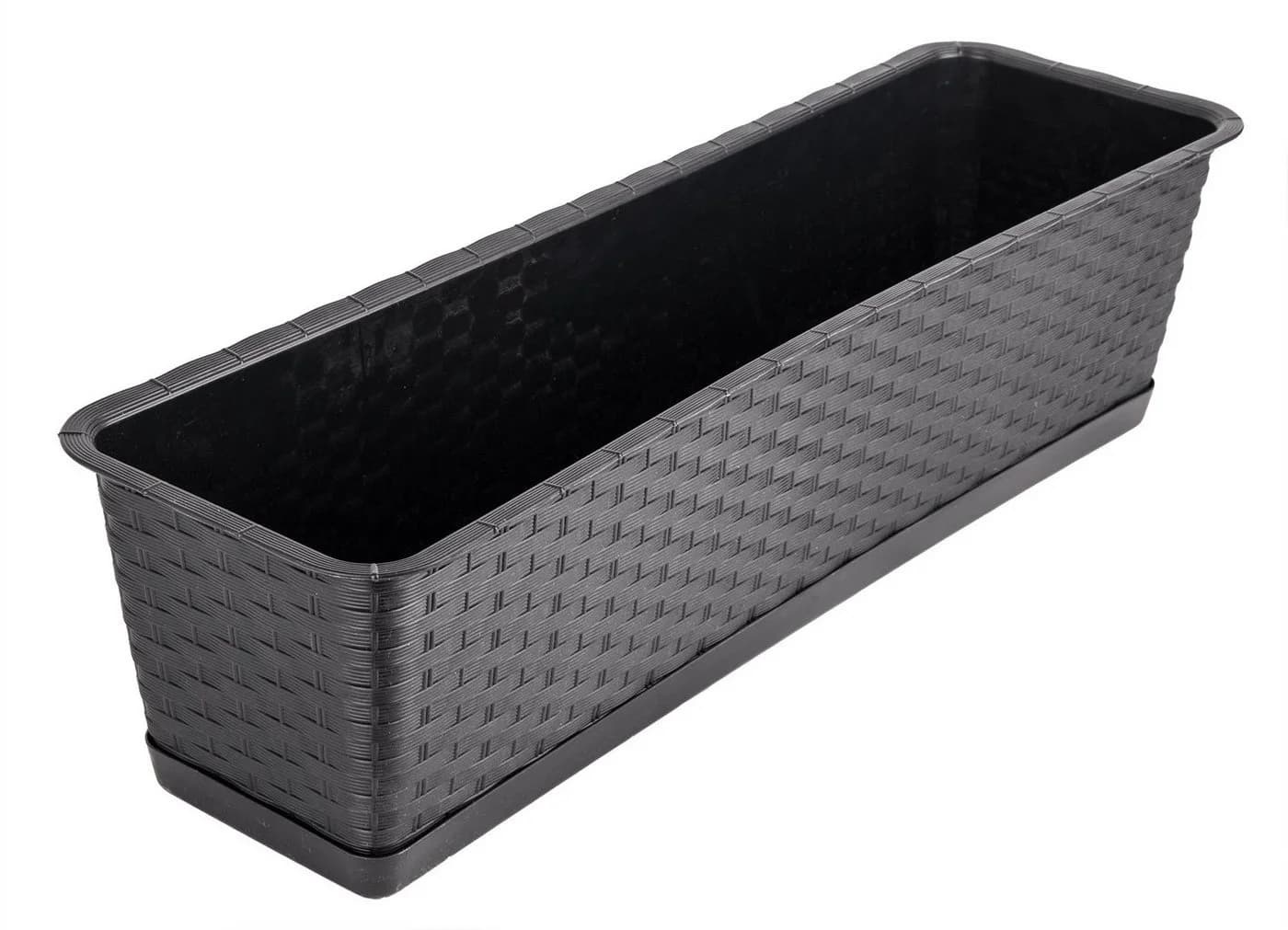 BigDean Blumenkasten 2er Set mit Untersetzer Rattan-Optik - Bild 3