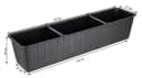 BigDean Blumenkasten 2er Set mit Untersetzer Rattan-Optik Bild 5