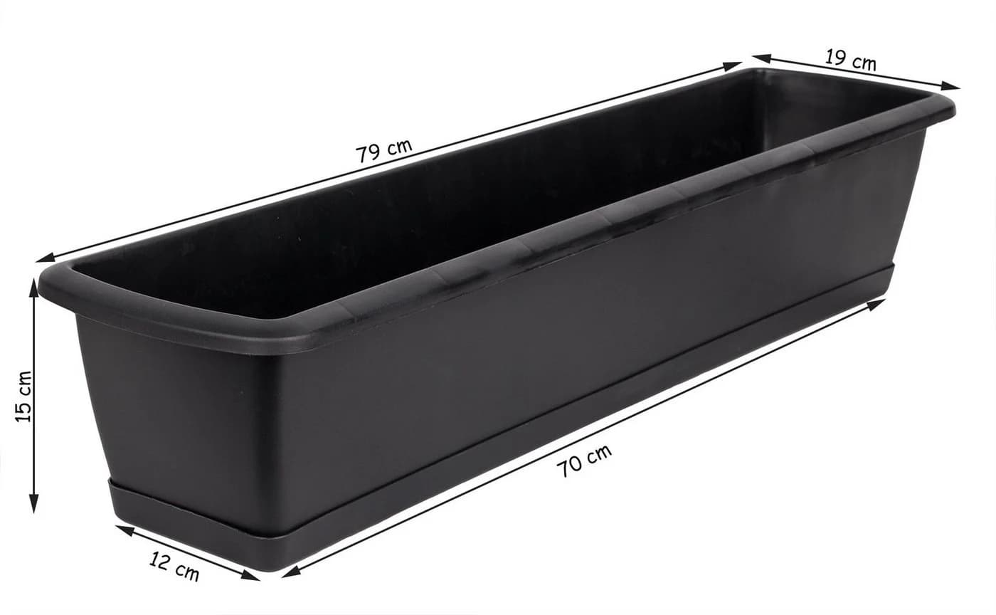 BigDean Balkonkasten Blumenkasten 3er Set mit Untersetzer UV-beständig - Bild 3