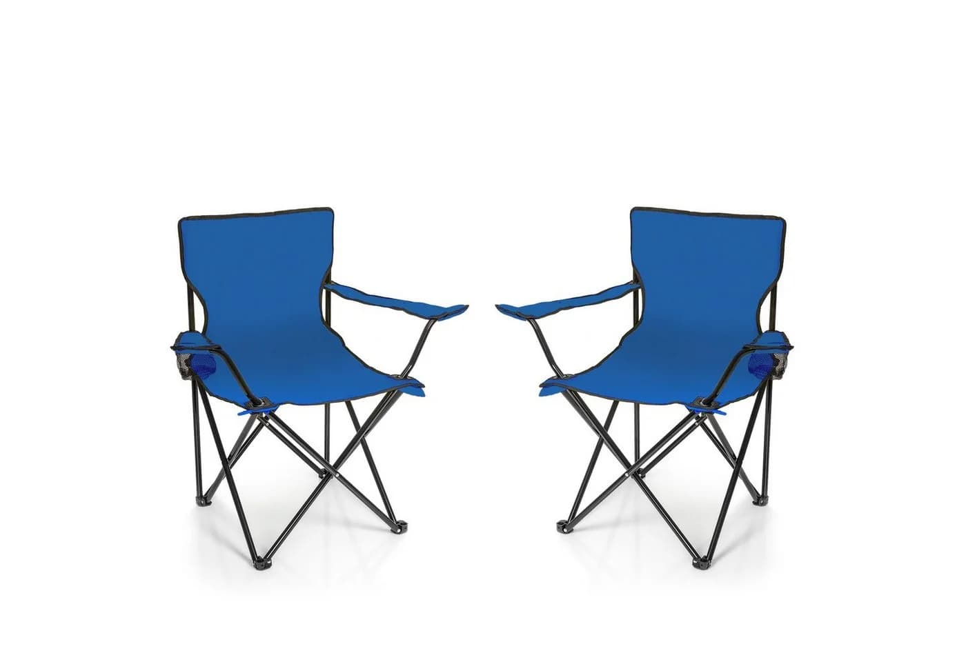 BigDean Campingstuhl 2er Set Blau Faltstuhl mit Getränkehalter - Bild 2