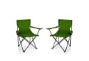 BigDean Campingstuhl 2er Set Grün Faltstuhl mit Getränkehalter Bild 2