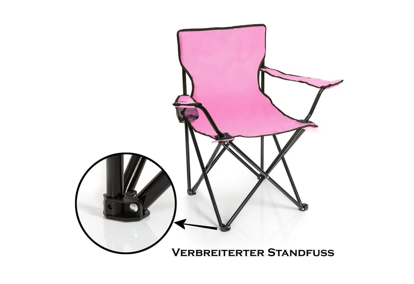 BigDean Campingstuhl 2x Faltstuhl Rosa mit Getränkehalter - Bild 5