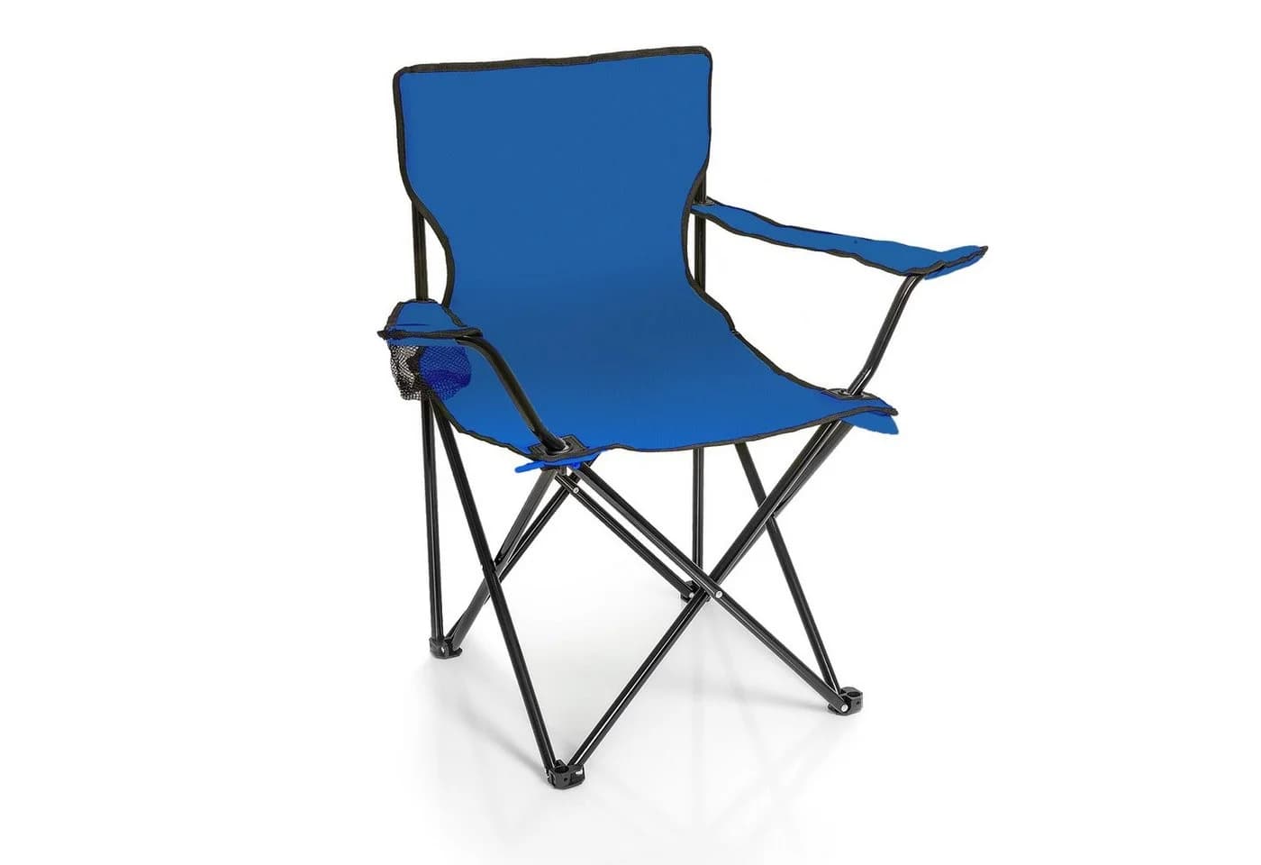 BigDean Campingstuhl Blau Klappbar mit Getränkehalter und Tragetasche - Bild 2