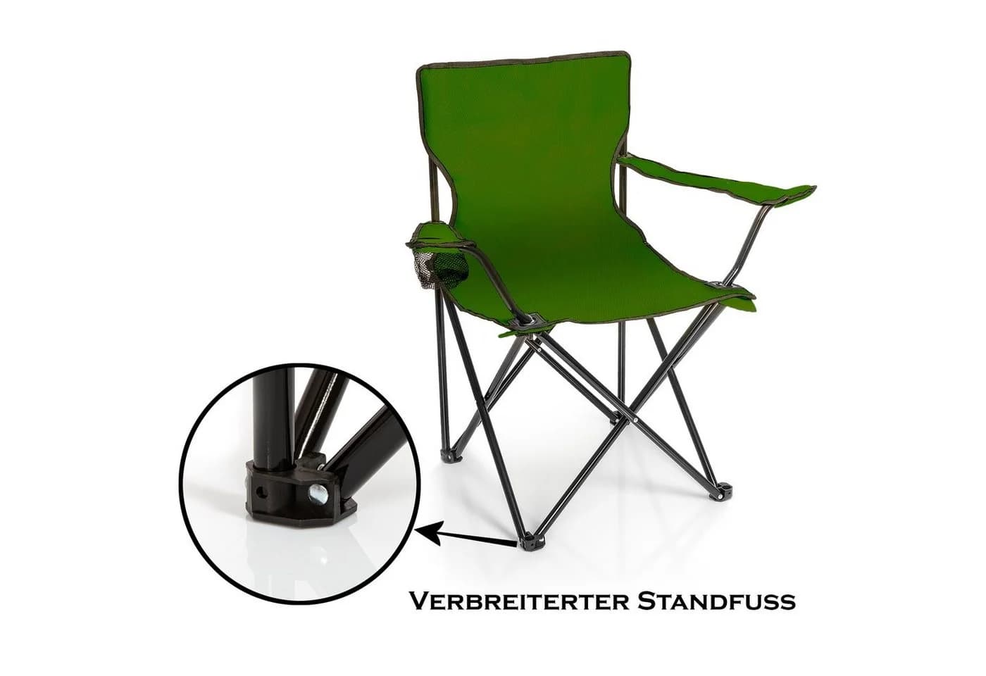 BigDean Campingstuhl Klappbar Grün mit Getränkehalter und Tragetasche - Bild 5