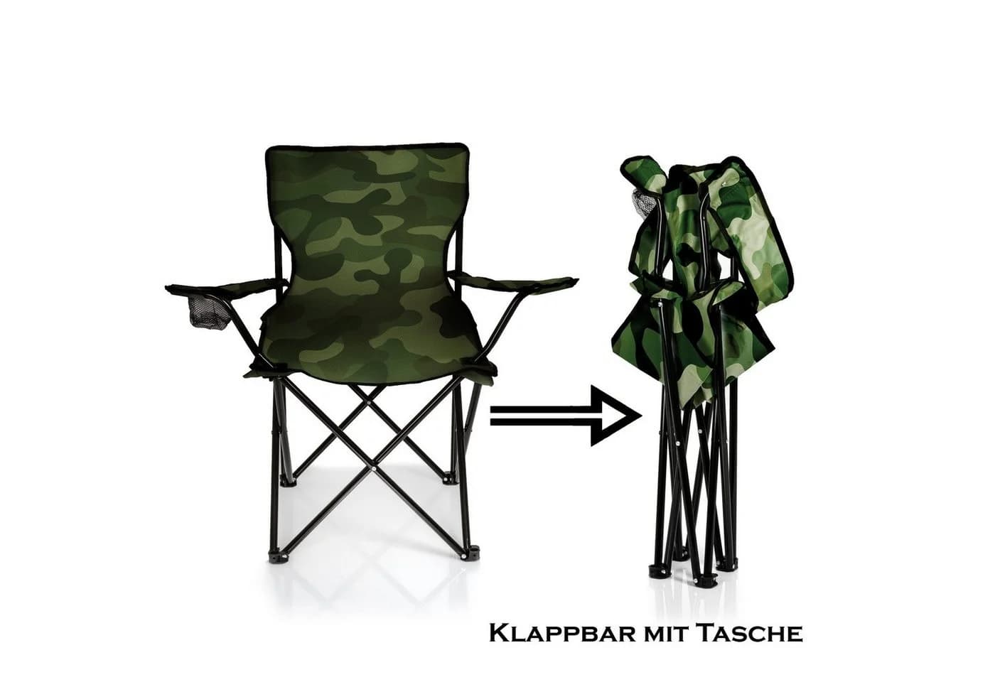 BigDean Faltstuhl Camouflage mit Getränkehalter & Tragetasche - Bild 3