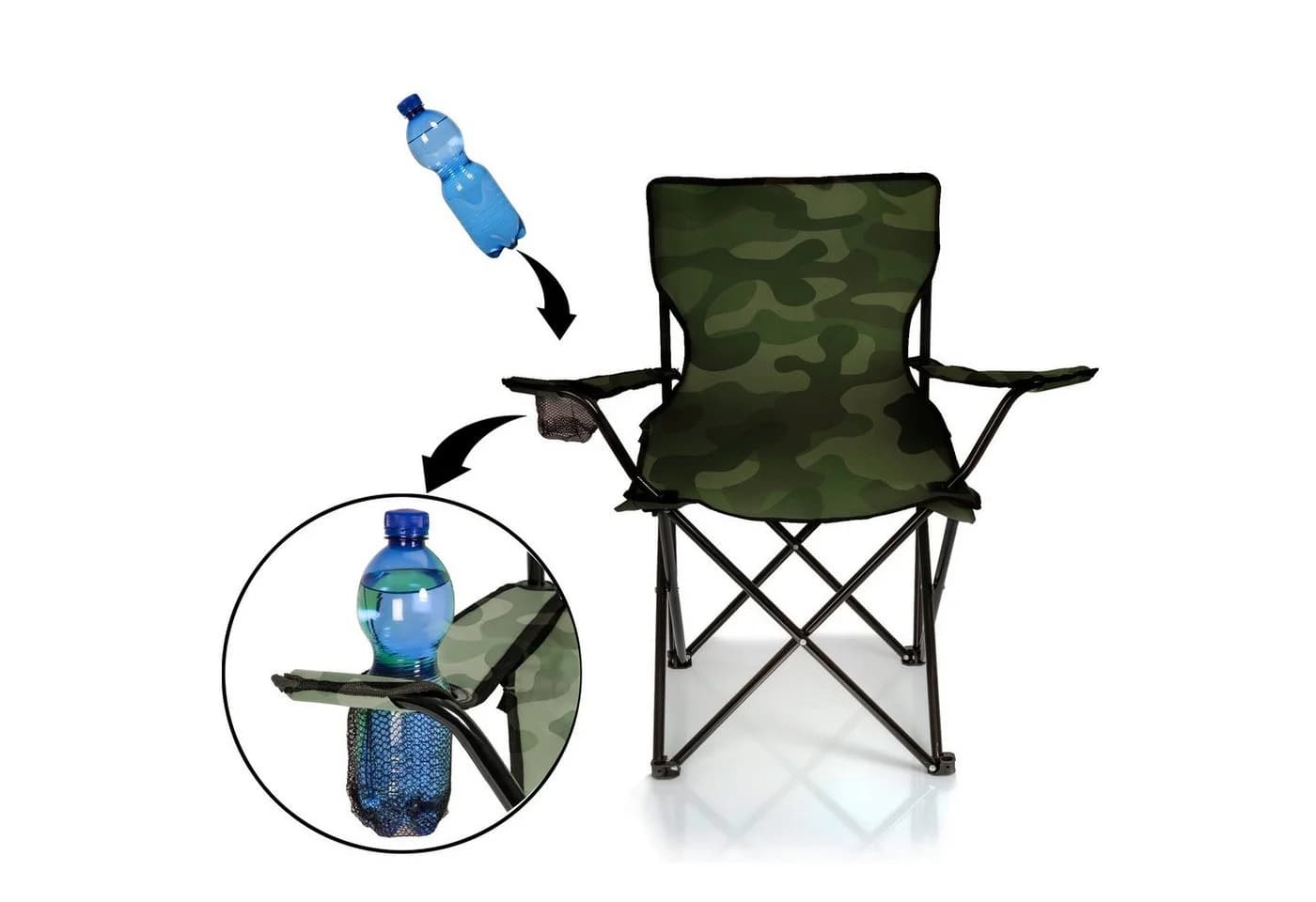 BigDean Faltstuhl Camouflage mit Getränkehalter & Tragetasche - Bild 4
