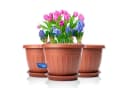 BigDean Blumentopf Set 3x Terracotta Wetterfest UV-Beständig Bild 2