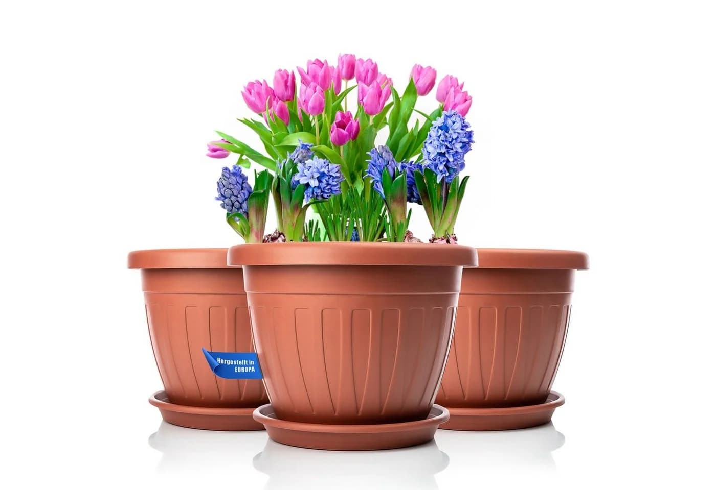 BigDean Blumentopf Set 3x Terracotta Wetterfest UV-Beständig - Bild 2