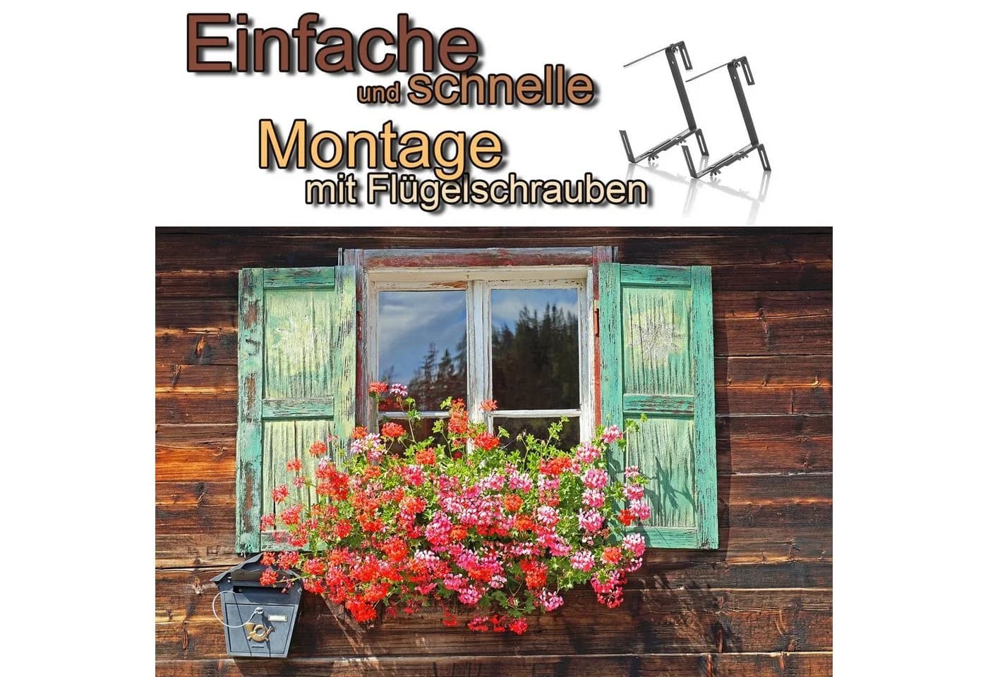 BigDean Blumenkastenhalter 10 Stück Anthrazit verstellbar - Bild 3