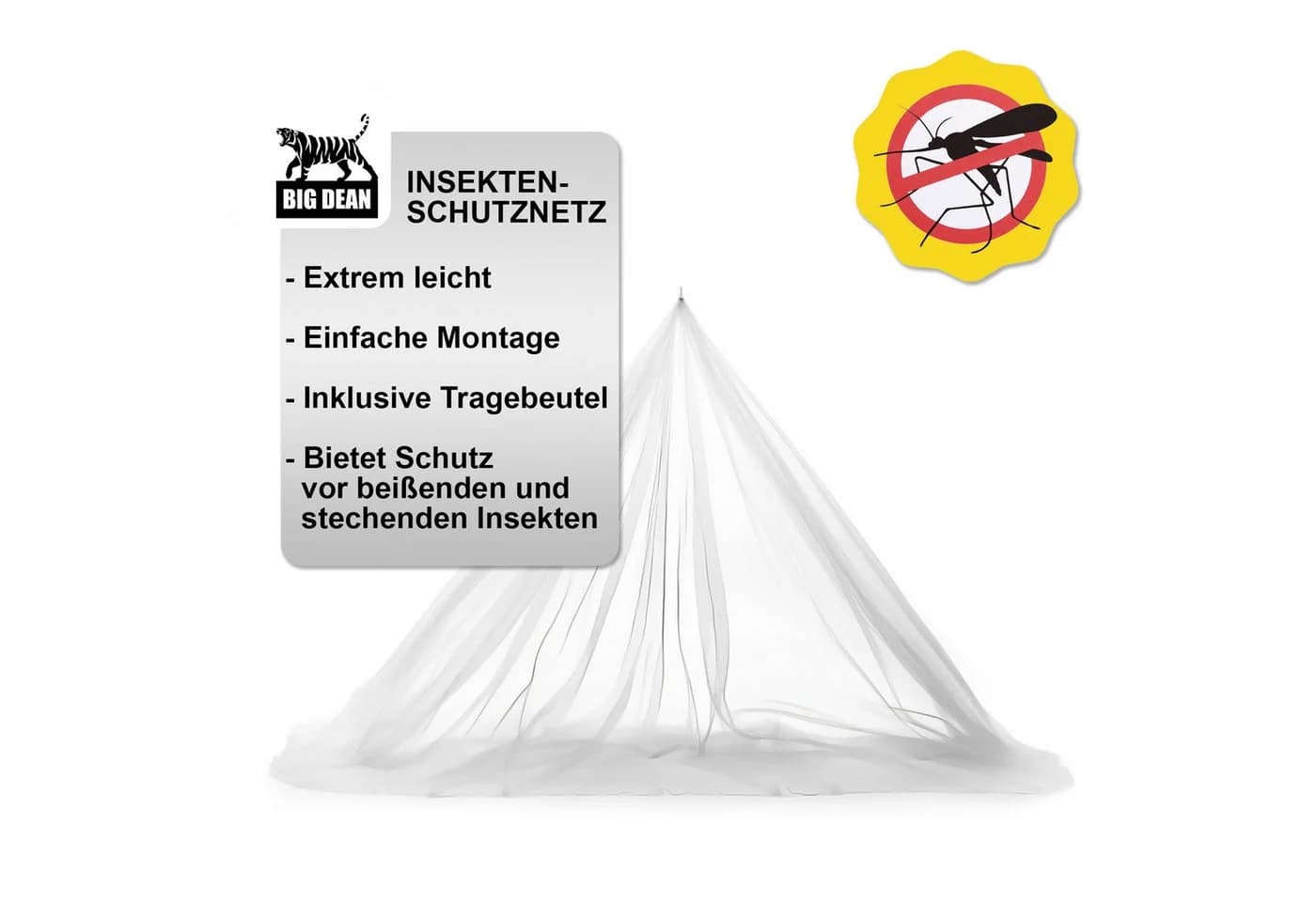 BigDean XL Moskitonetz Transparent für Bett & Reisen - Bild 4