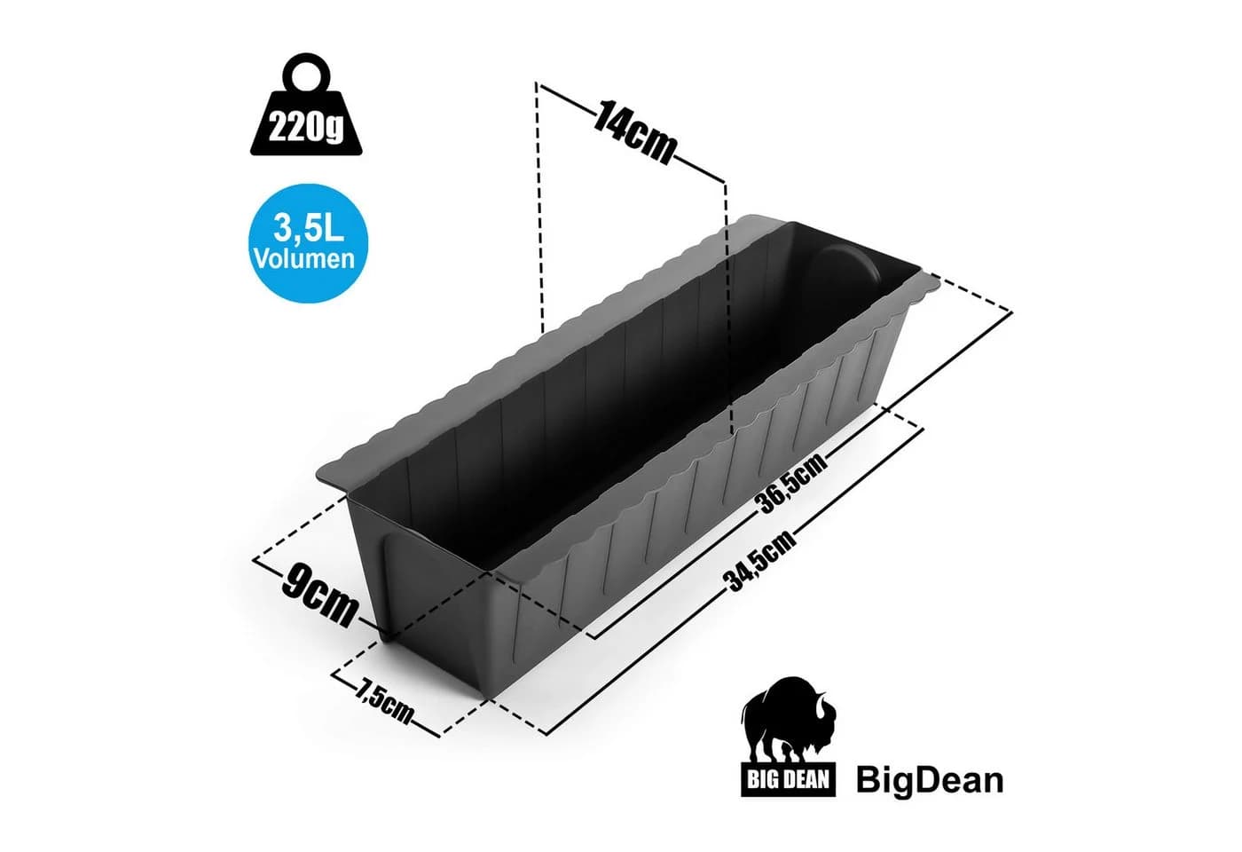 BigDean Blumenkasten 6 Stück Anthrazit Paletten-Optik - Bild 3