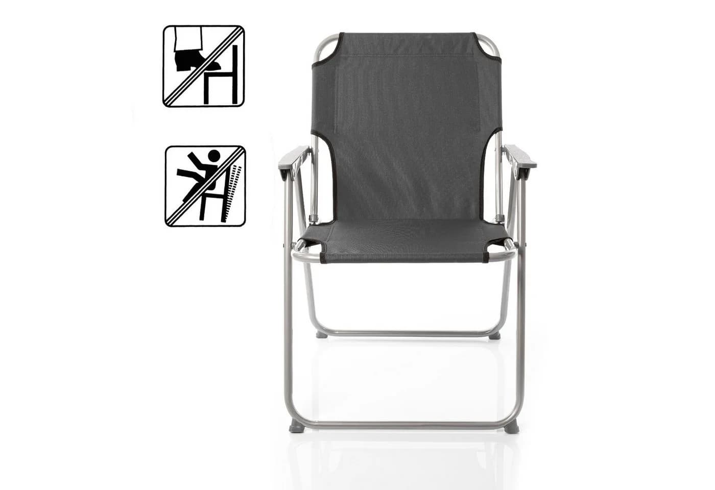 BigDean Klappstuhl Campingstuhl Grau Klappbar Wasserabweisend - Bild 5