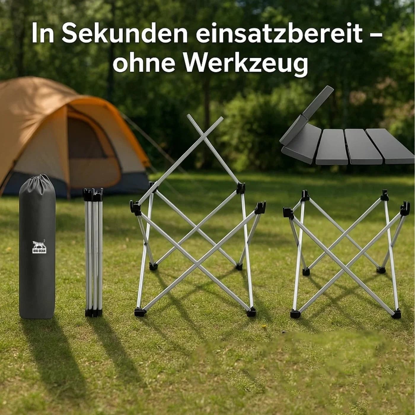 BigDean Campingtisch faltbar Ultraleicht Kleiner Klapptisch - Bild 4