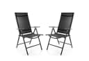 BigDean Klappbarer Gartenstuhl 2er Set 7-fach verstellbar Dunkelgrau-Schwarz Bild 2