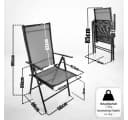 BigDean Klappstuhl Gartenstuhl Hochlehner Grau Set 2 St Bild 3