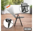 BigDean Klappstuhl Gartenstuhl Hochlehner Grau Set 2 St Bild 4