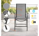 BigDean Klappstuhl Gartenstuhl Hochlehner Grau Set 2 St Bild 5