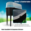 BigDean Hochbeet Balkon mit Abdeckung Kunststoff Schwarz Bild 5