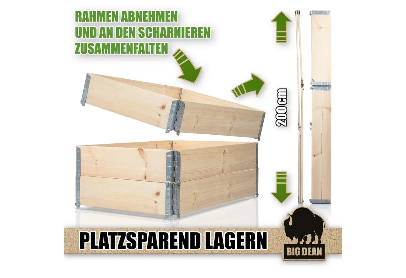 BigDean Hochbeet 3 Stück Hochbeet für Garten Holz Beet Hochbeete-Kit Palettenrahmen - Bild 4