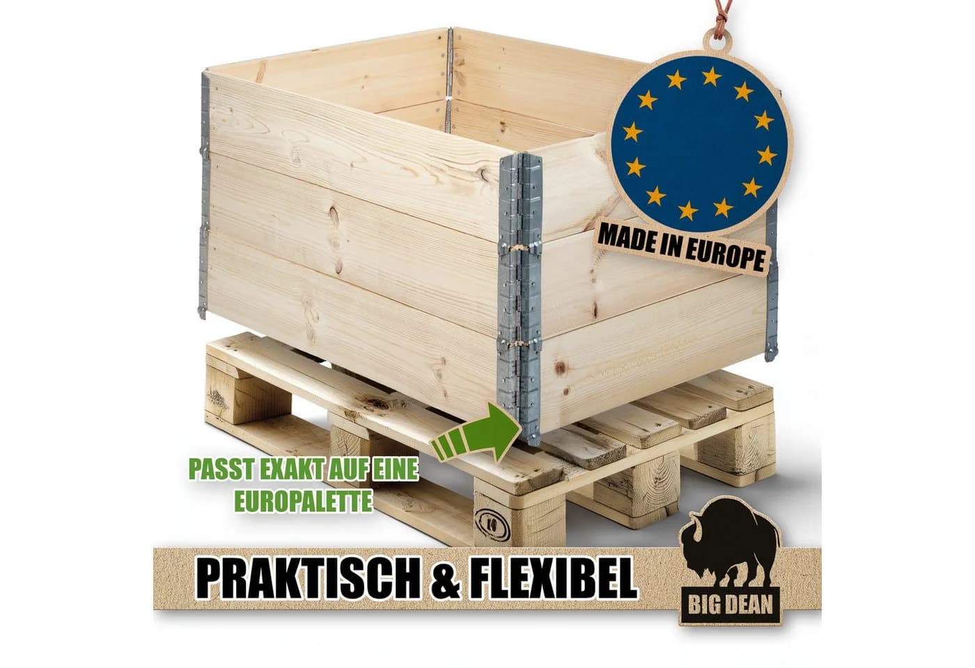 BigDean Hochbeet 3 Stück Hochbeet für Garten Holz Beet Hochbeete-Kit Palettenrahmen - Bild 5
