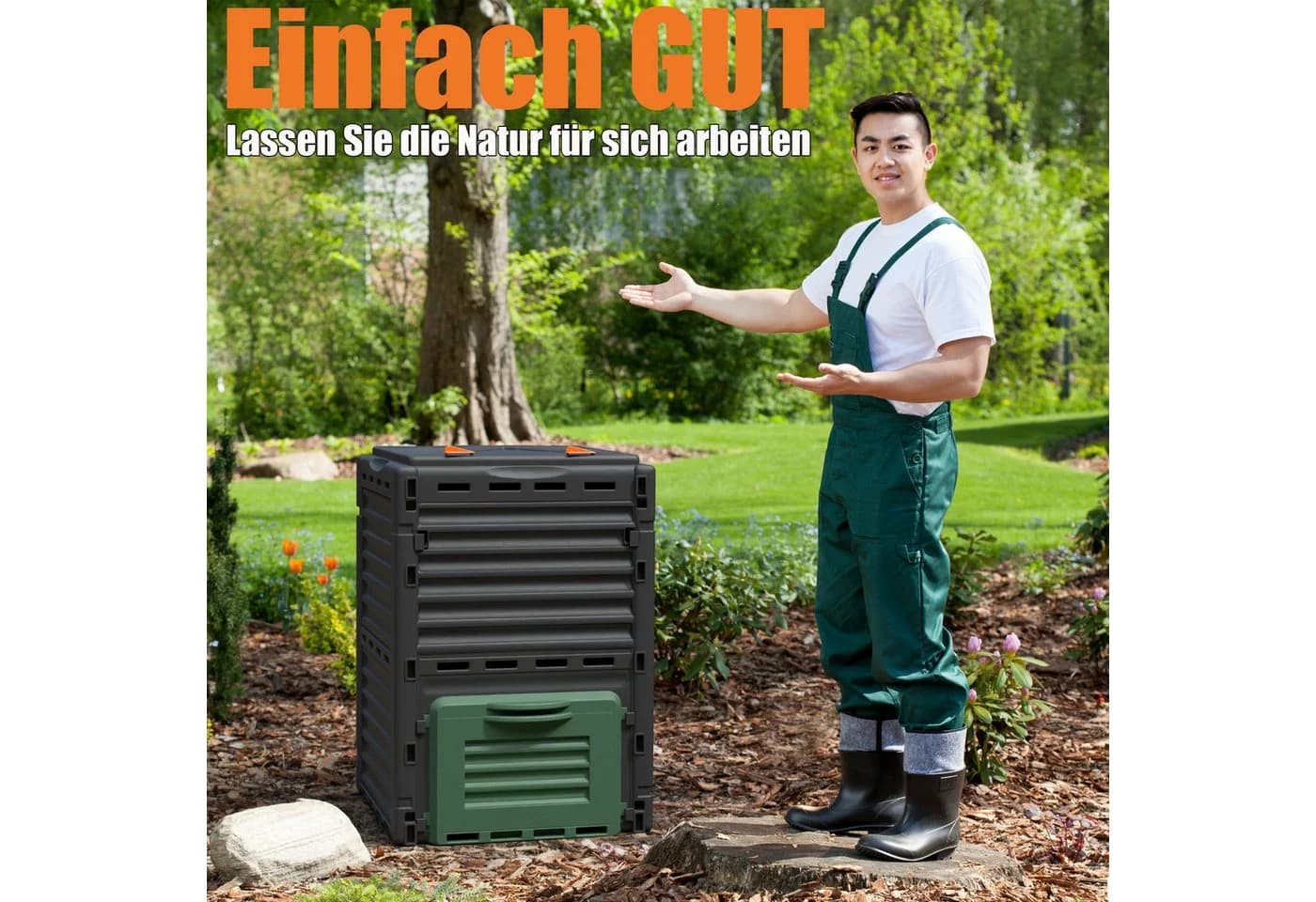 BigDean Schnellkomposter Garten 300 Liter Thermokomposter
