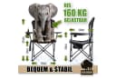 BigDean Campingstuhl Faltbar 160 KG Schwarz Hochlehner Bild 1