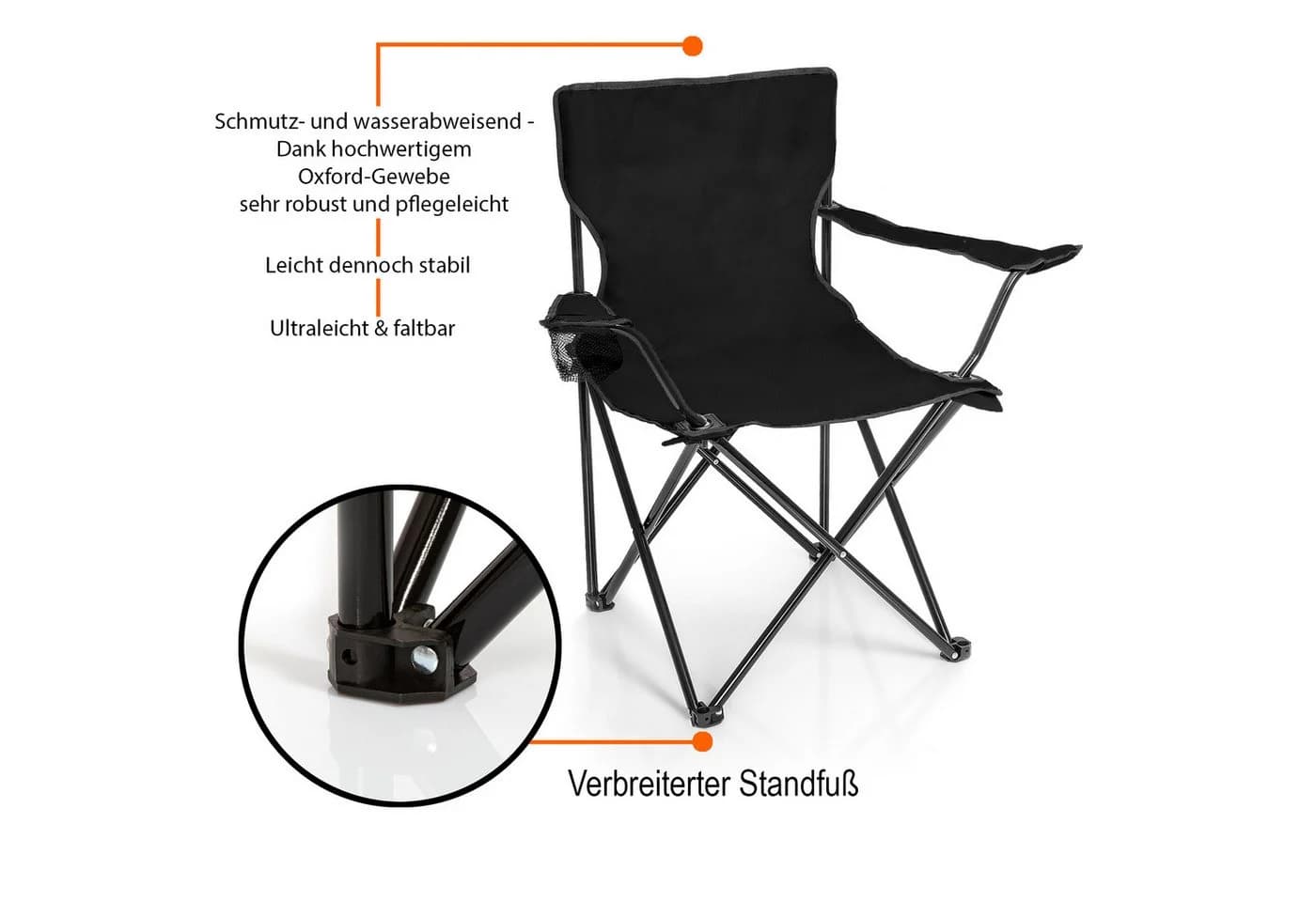 BigDean Campingstuhl 2 Stück Faltstuhl & Campingtisch - Bild 5