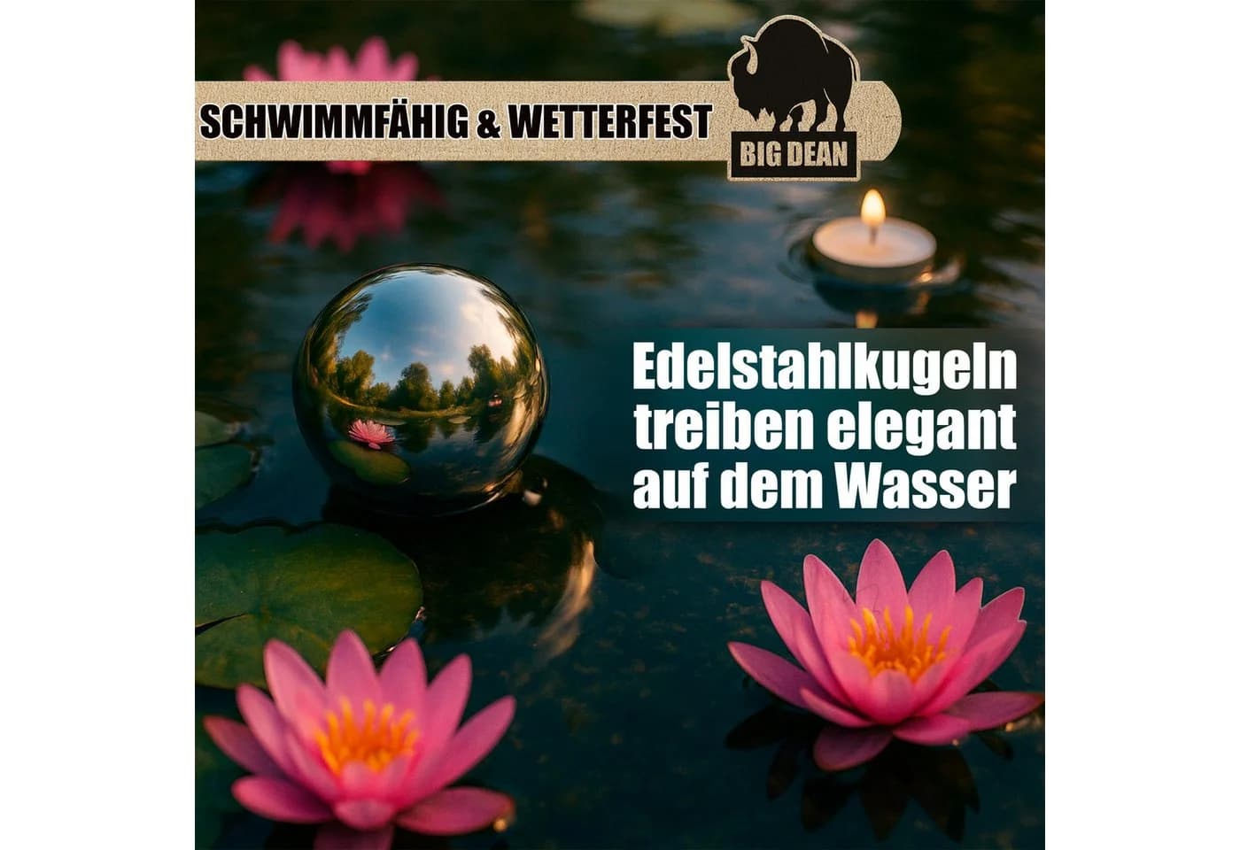 BigDean Dekokugel 6er Set Edelstahl Silber Teichkugeln - Bild 3