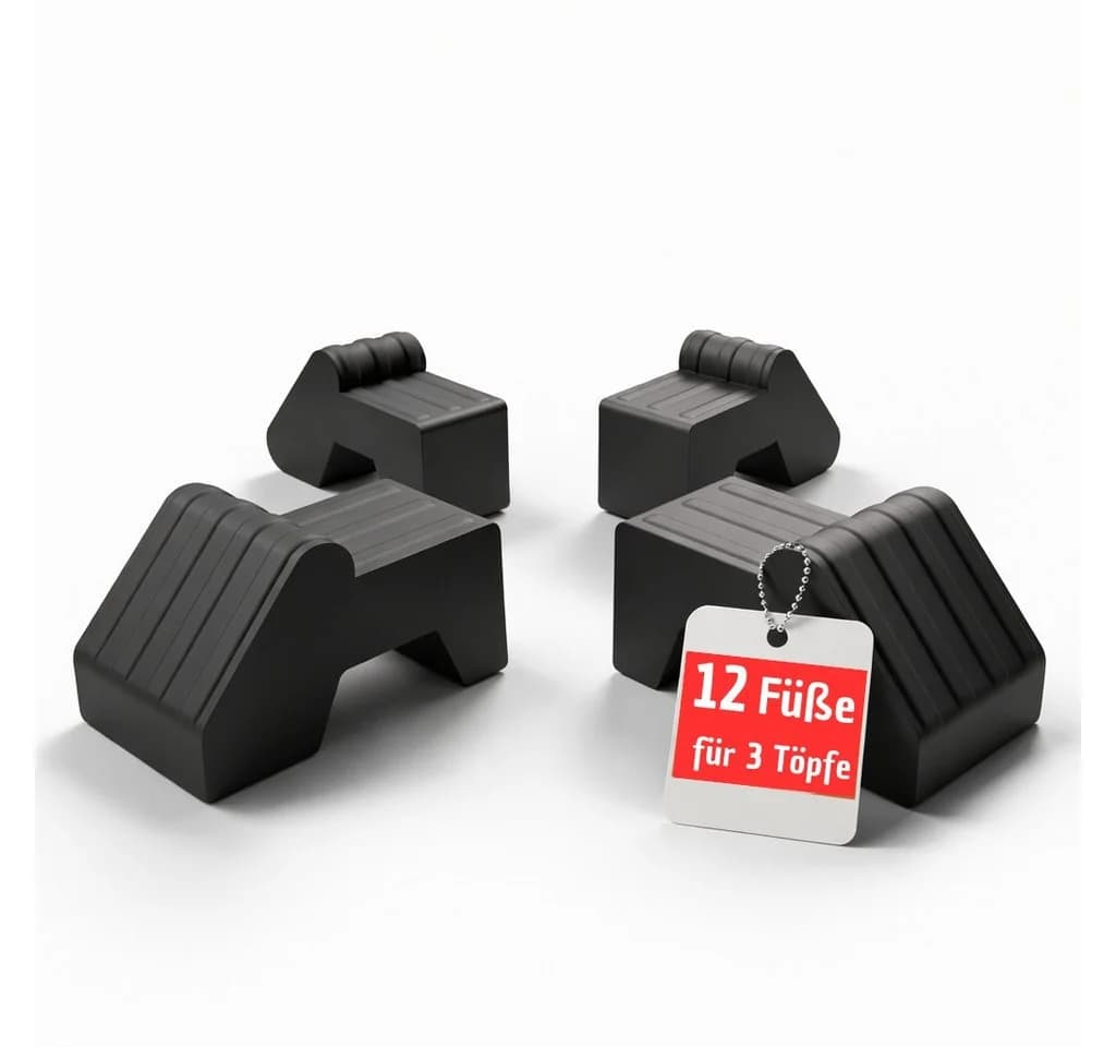 BigDean Standfuß 4x Füßchen Blumentopf Anthrazit 12er Pack - Bild 2