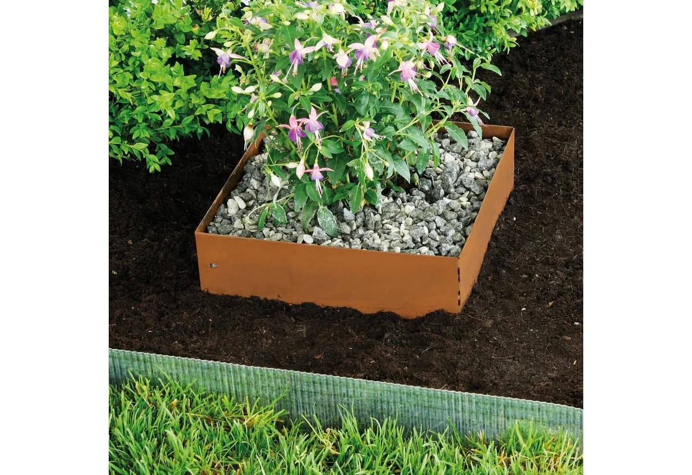 Bellissa Rasenkante Square Corten 30x30cm H20cm Beetumrandung - Bild 4