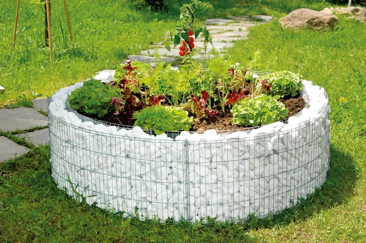 Bellissa Gabionen-Hochbeet rund Silber Stahldraht - Bild 5