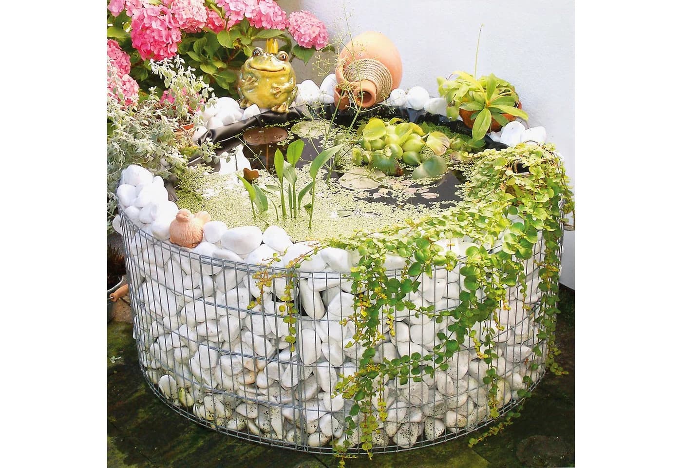 Bellissa Gabionen-Hochteich rund 160L PVC-Folie - Bild 3