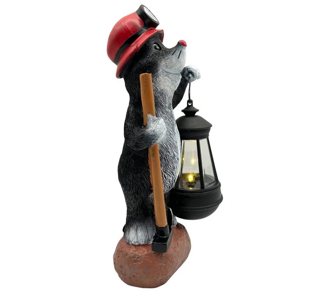 abc HOME Gartenfigur Maulwurf mit Laterne LED Solarpanel Lichtsensor - Bild 5