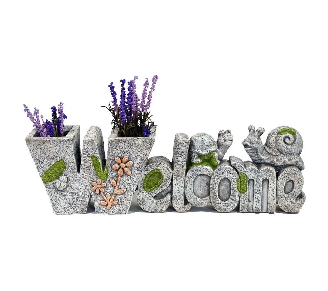 abc HOME Blumentopf Welcome Steinoptik