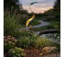 abc HOME Gartenstecker Kranich LED Solarpanel Lichtsensor Bild 2