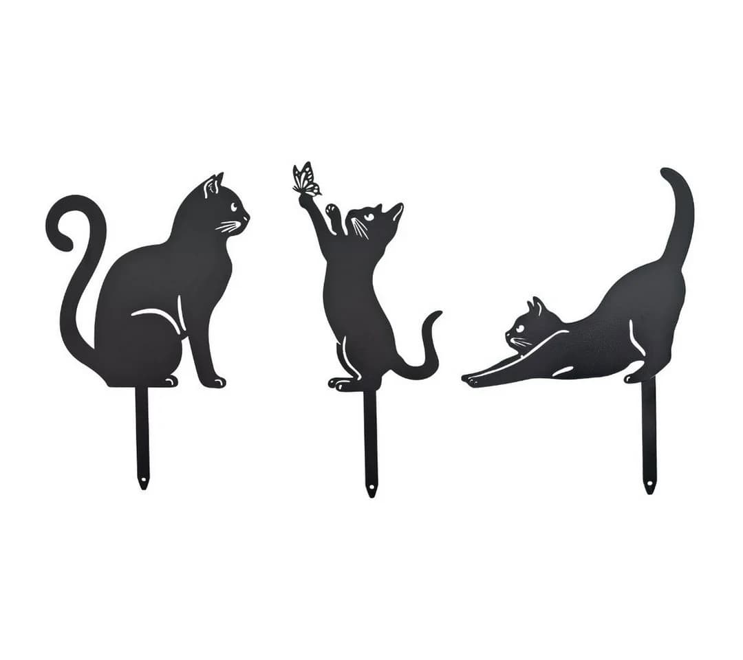 abc HOME Gartenstecker Katzen, Silhouette, 3er Set - Bild 2