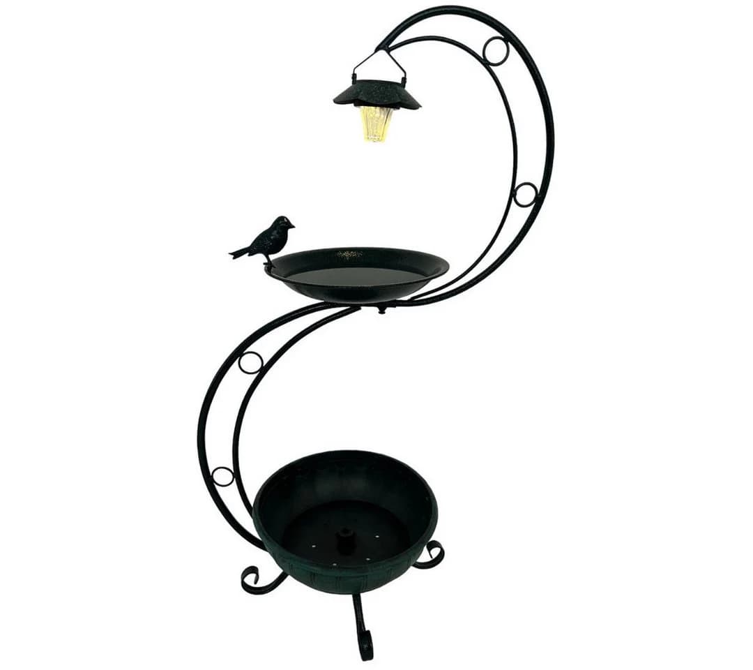 abc HOME Vogeltränke mit Pflanzständer und Solar-LED - Bild 3