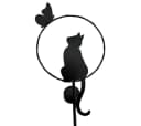 abc HOME Gartenstecker Katze mit Schmetterling LEDs Solarpanel Lichtsensor 91 cm Bild 1