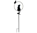 abc HOME Gartenstecker Katze mit Schmetterling LEDs Solarpanel Lichtsensor 91 cm Bild 2