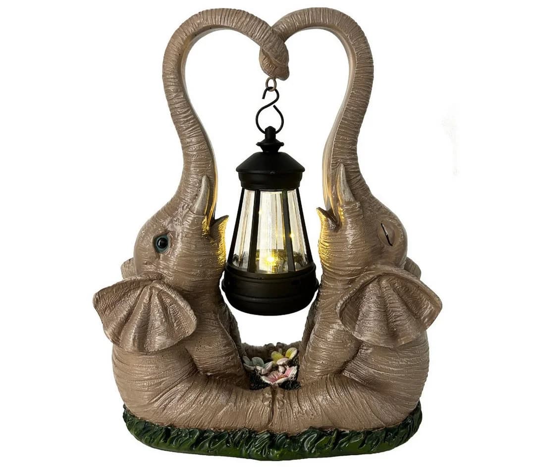 abc HOME Gartenfigur Elefant mit Solar-LED-Laterne - Bild 2