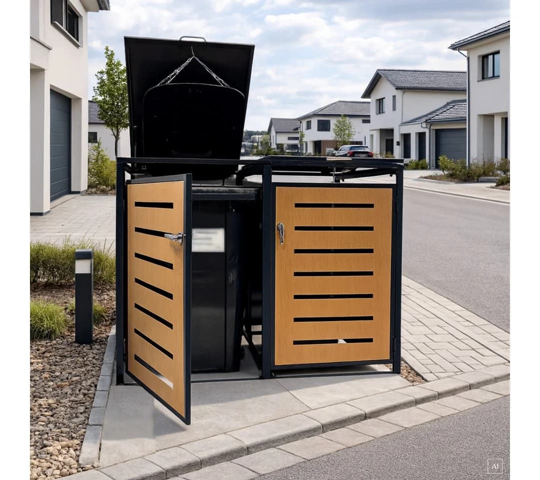 abc HOME Mülltonnenbox 2er Anthrazit Stahl - Bild 2